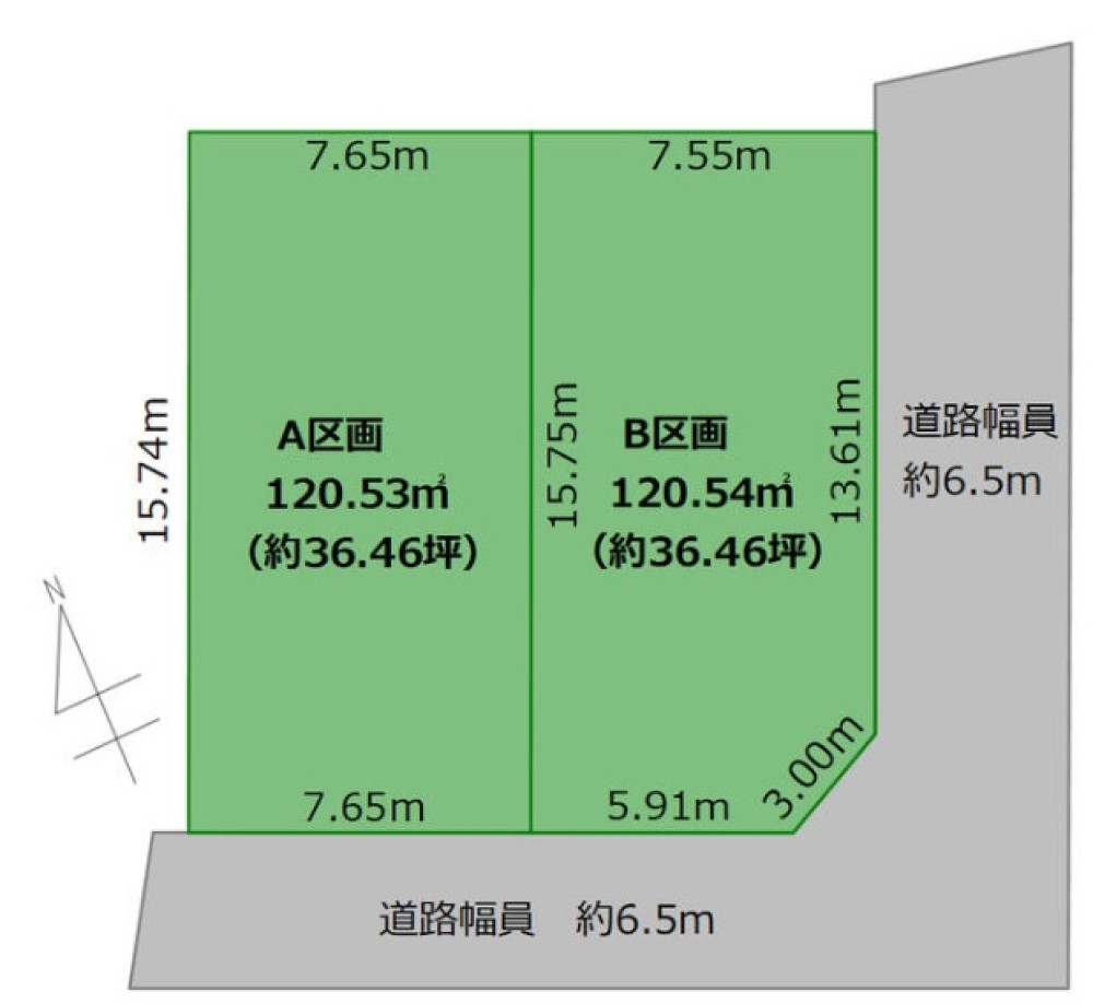 名古屋市北区米が瀬町　全2区画　B区画 画像1