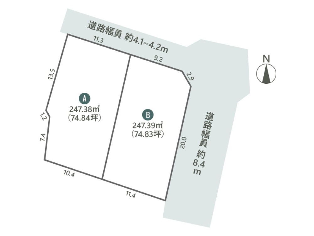 一宮市木曽川町　全2区画　A区画 画像2