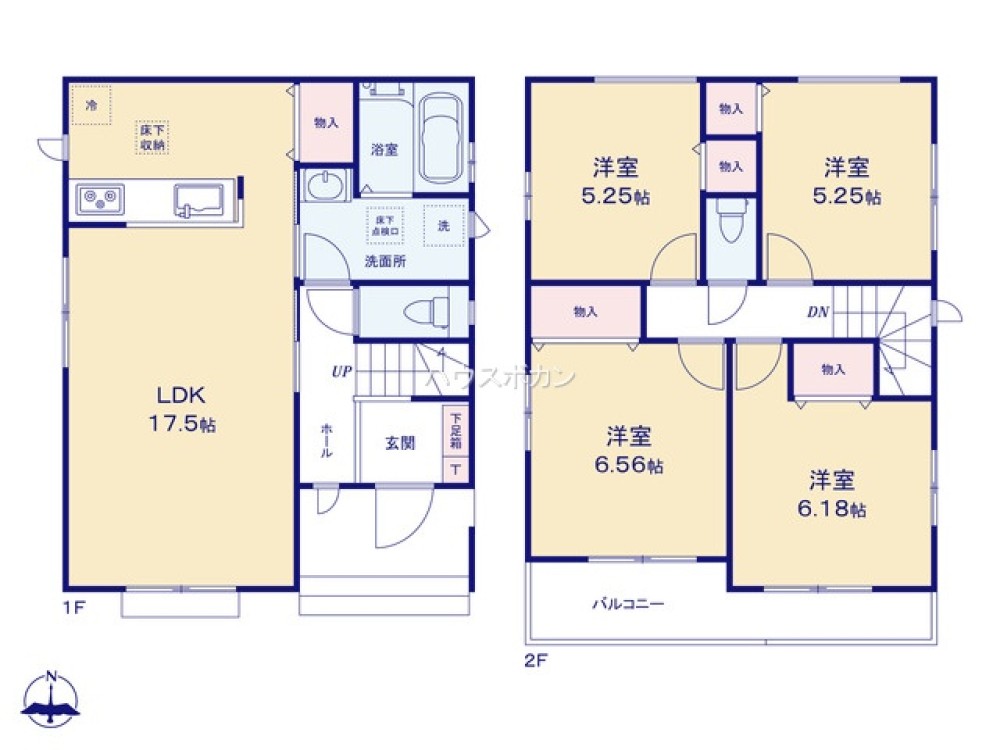 LDK広々17.5帖！全居室収納あり◎