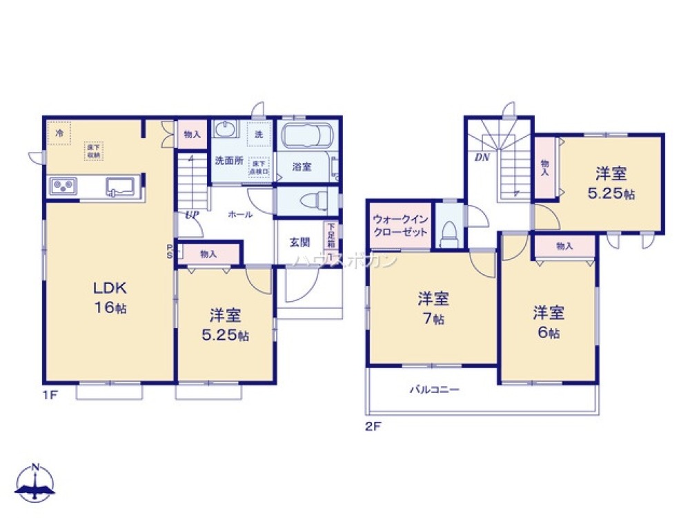 LDK16帖＋全居室収納付きの4LDK！