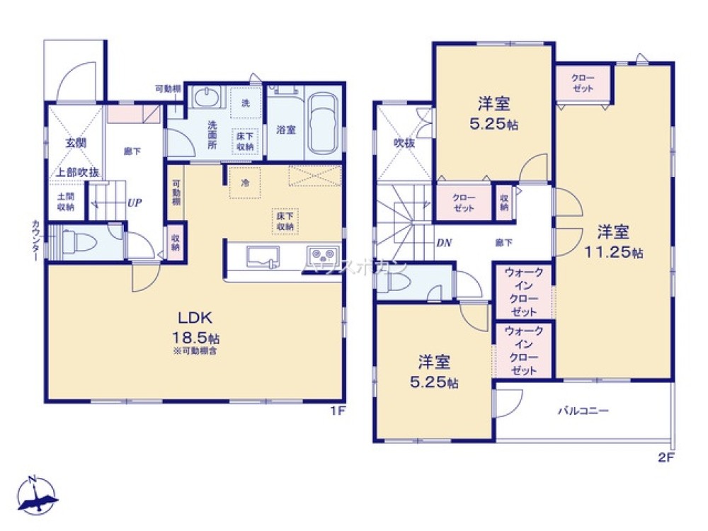 LDK18.5帖＋WIC2つの充実間取り！