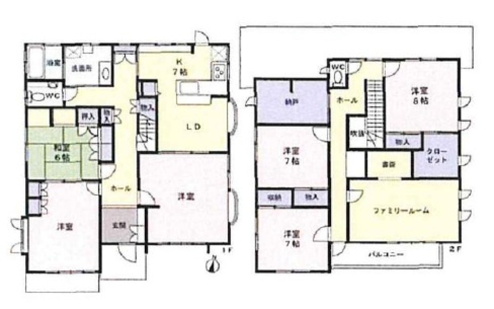 全居室6帖以上のゆったり設計。