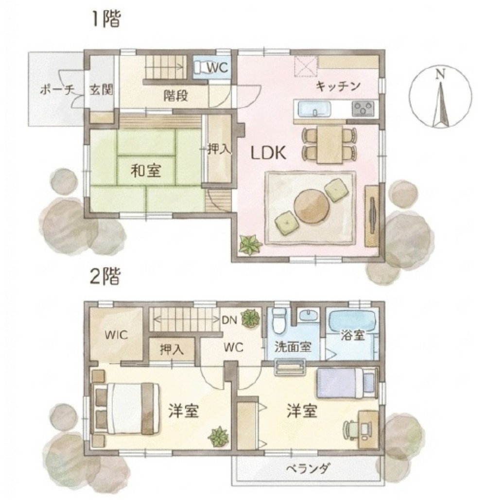 和室＋LDK＋洋室2部屋、WIC付き3LDK！