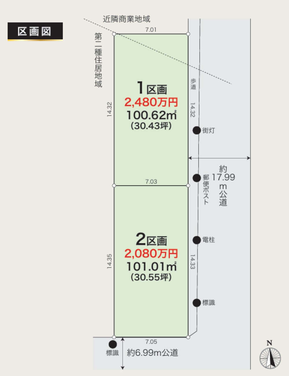 名古屋市守山区西城　3期　全2区画　1区画 画像1