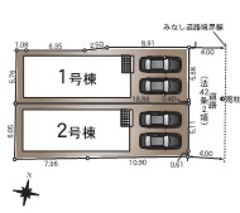 全2棟、各棟2台分の駐車スペース確保◎