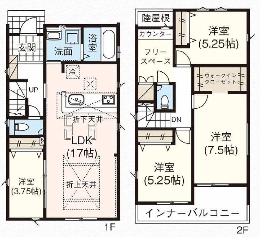 LDK17帖＋WIC付き4LDKの間取り！