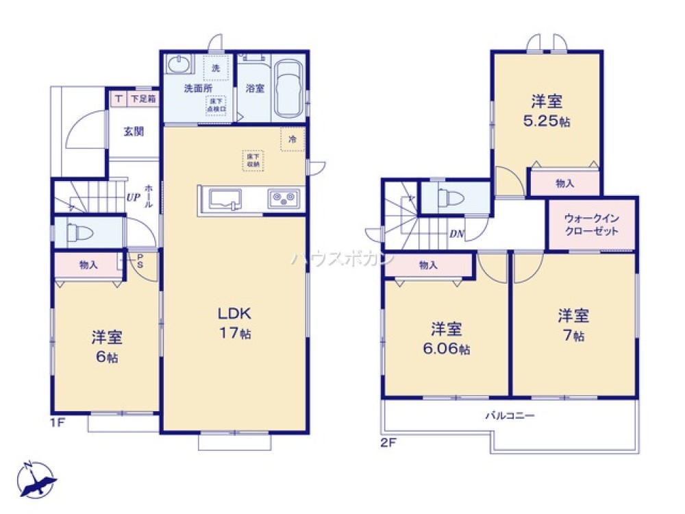 広々LDK17帖！WIC付き4LDKの間取り◎