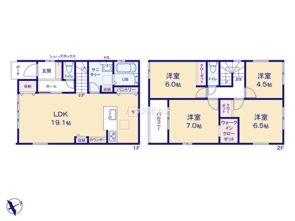 LDK19.1帖！パントリー・WIC付き4LDK