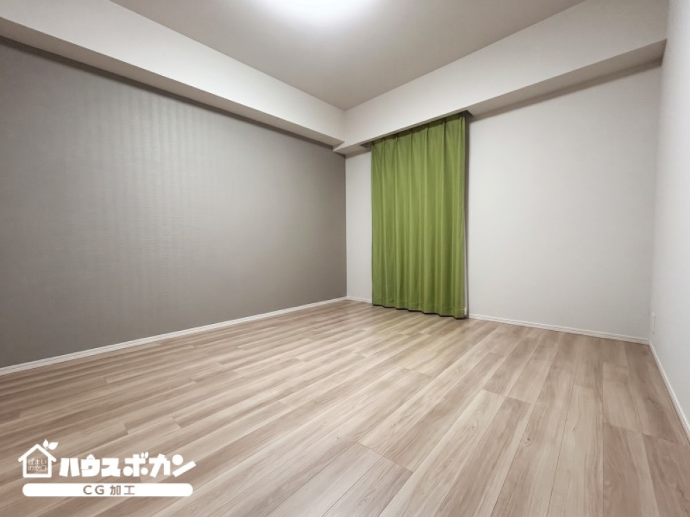 大き目のベッドを置いても十分な広さです！