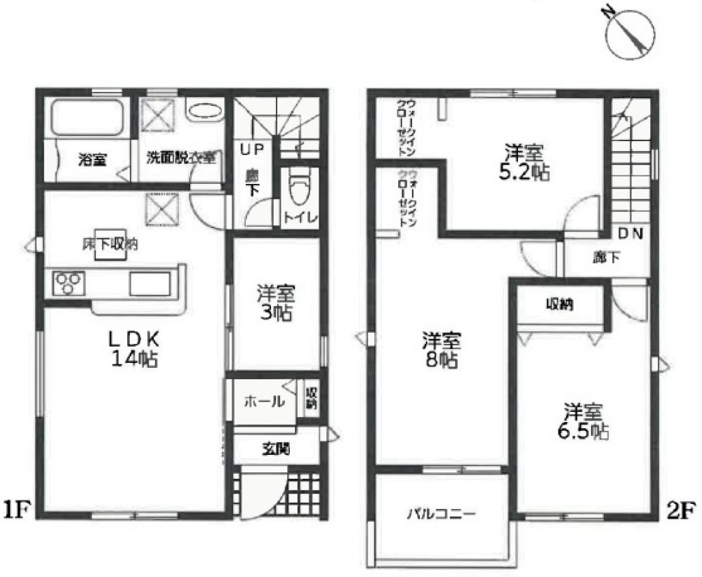 LDK14帖＋WIC付き4LDKの間取り！