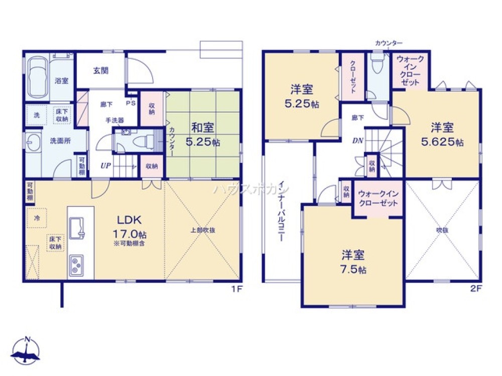 LDK17帖＋和室の広々4LDK！収納も充実◎