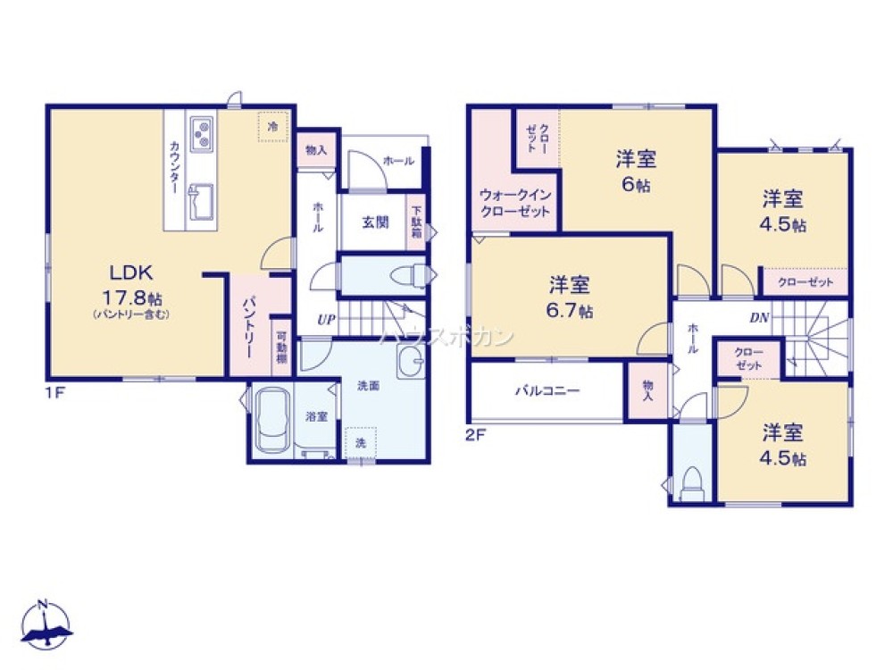 パントリー付きLDKと全居室収納完備の4LDK！