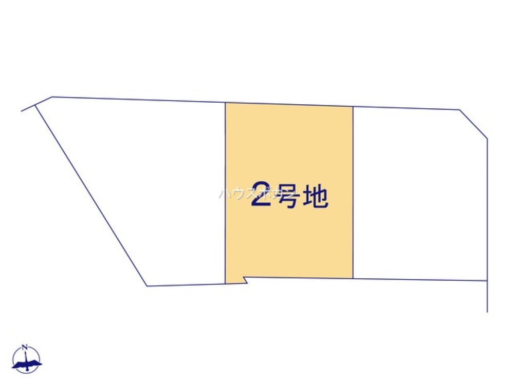 全3区画の分譲地、2号地の区画図です◎