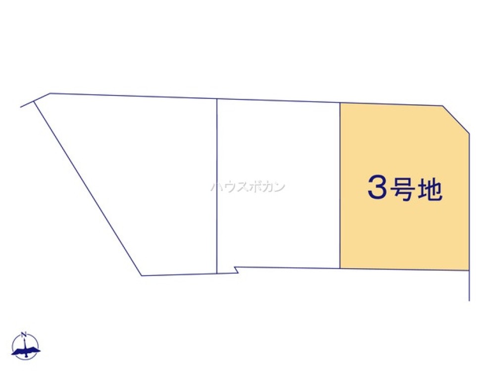 全3区画の分譲地、3号地は約35坪！