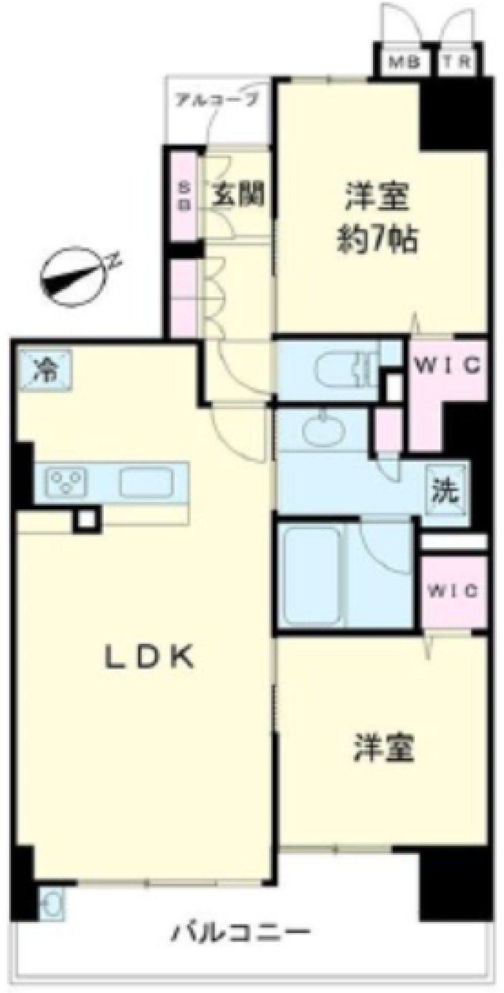 WIC2つ付き2LDKの間取りです◎