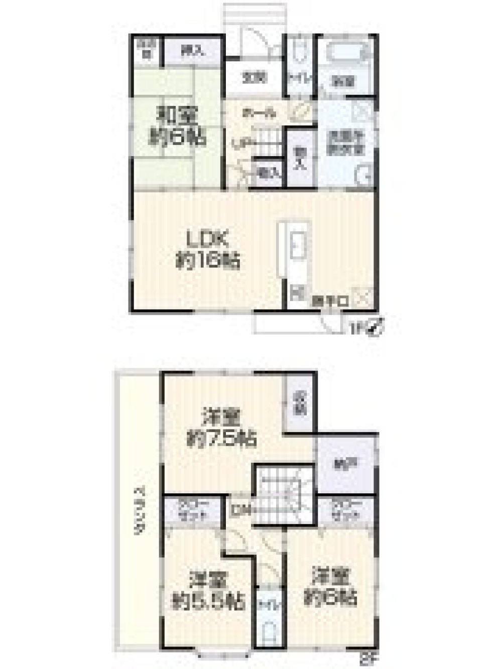 LDK約16帖！和室含む4LDKの間取り◎