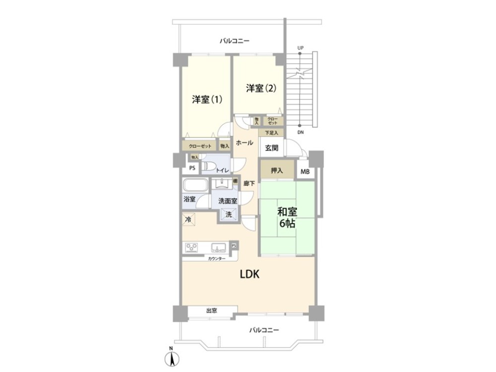 全居室収納付き3LDK、南向きバルコニー◎